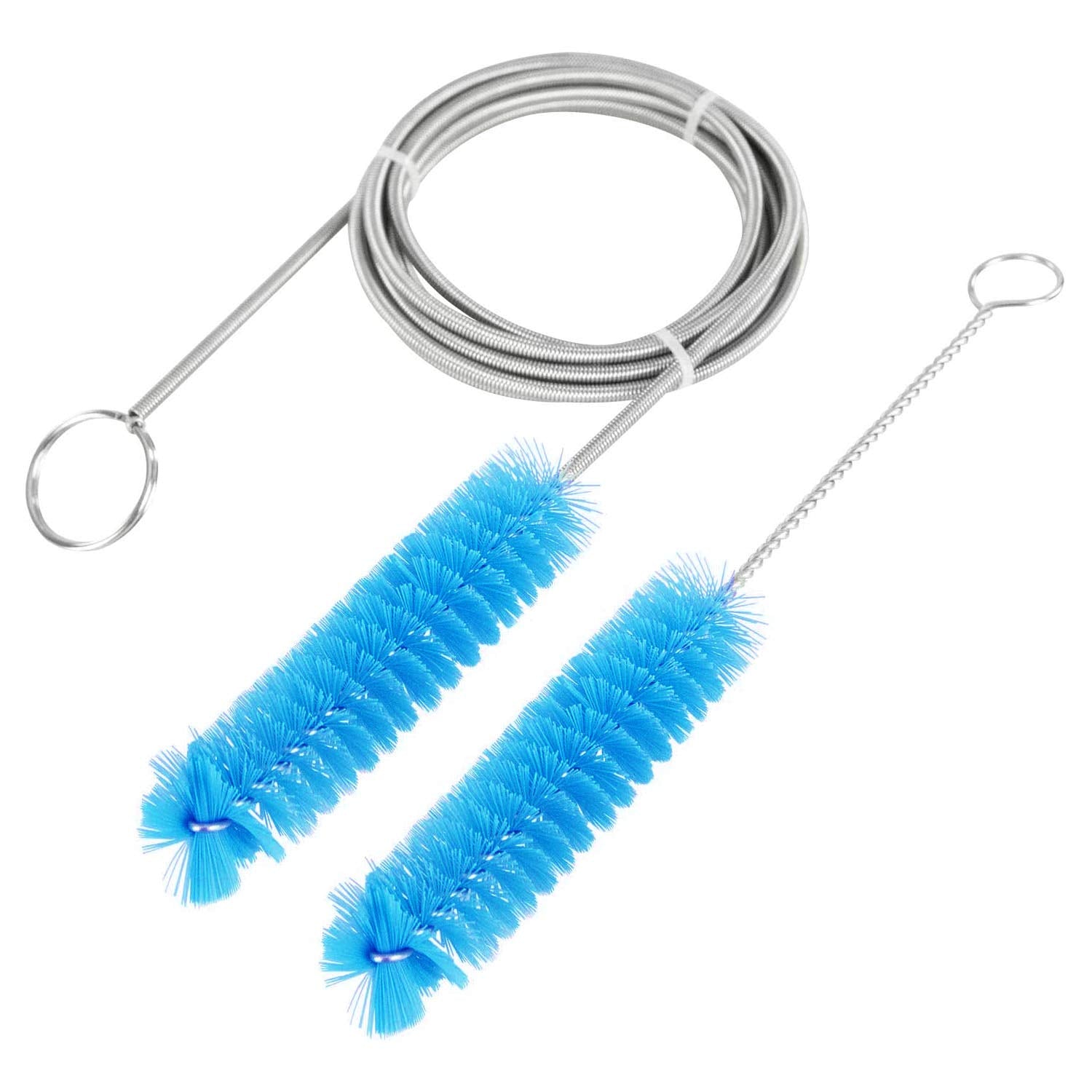 Serplex CPAP Tube Cleaning Brush 6.5Ft Flexible Stainless Steel Tube Cleaning Brush with 7'' Spiral Cleaning Brush Universal Tube Cleaning Brush for Standard 22mm Diameter CPAP Tubing Serplex CPAP Tube Cleaning Brush 6.5Ft Flexible Stainless Steel Tube Cleaning Brush with 7'' Spiral Cleaning Brush Universal Tube Cleaning Brush for Standard 22mm Diameter CPAP Tubing